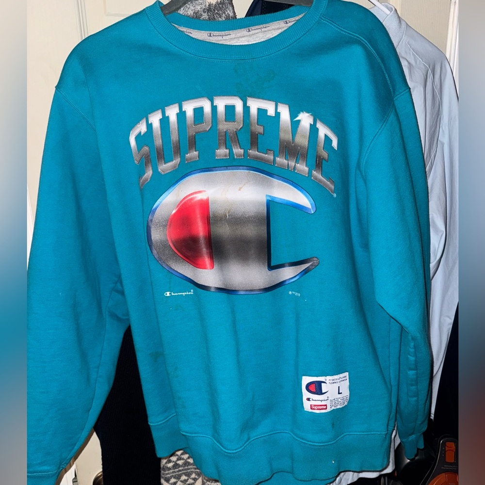 Supreme x champion collab crew neck